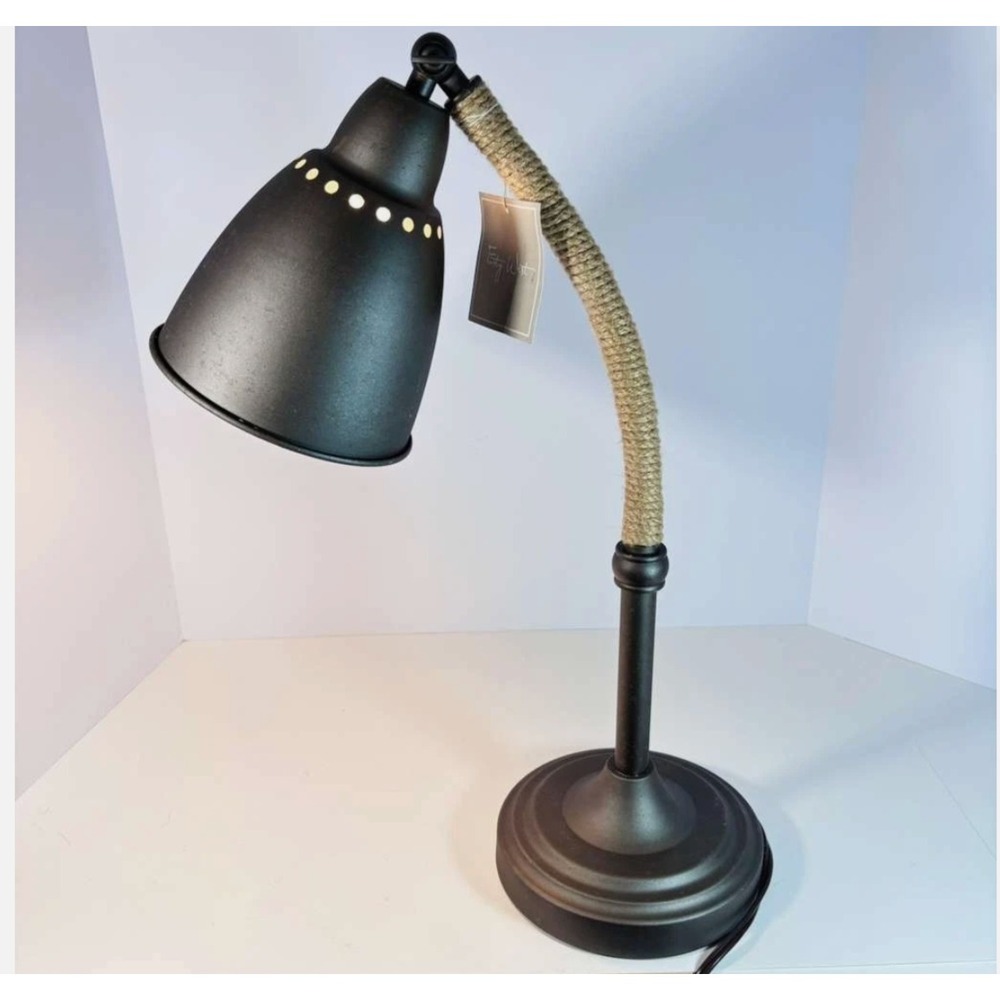 Gage Desk Lamp by Forty West Designs Hemp RopeTrim‎ Industrial Design 20.5" Tall